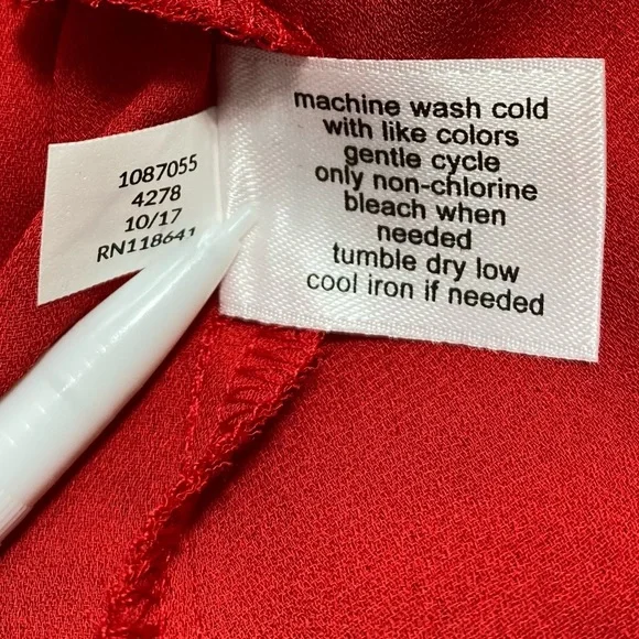 Lane Bryant Womens Cold Shoulder Long Sleeve Ruffle Top Size 16 Red - Picture 7 of 12